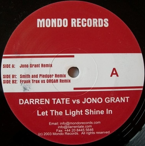 Darren Tate vs. Jono Grant - Let The Light Shine In